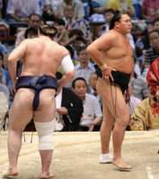 Kyokutenho loses his final match to Tochinoshin (c. 2015)