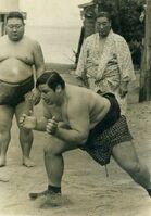 Wakachichibu (left) trains the American Araiwa