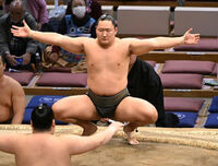 Hokutomaru prepares for his upcoming match (c. 2024)