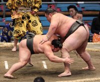 Oshoryu defeats Kawazoe to win the Makushita Yusho (c. 2025)