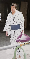 Iinoumi outside the Ryogoku Kokugikan (c. 2001)