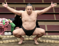 Satonofuji prepares for his upcoming match (c. 2020)