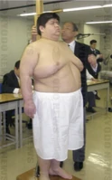 Fukao gets measured upon joining professional sumo (c. 2008)