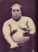 Wakahaguro prepares for his upcoming match (c. 1959)