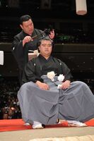 Tochisakae's retirement ceremony (c. 2009)