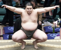 Onokatsu during his time in the unsalaried ranks (c. 2024)