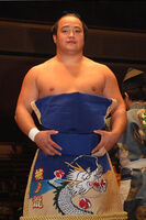 Shironoryu during the Juryo dohyo-iri (c. 2013)