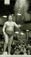 Tenryu prepares for his upcoming match (c. 1973)