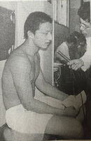 Terao gets interviewed upon joining professional sumo (c. 1979)