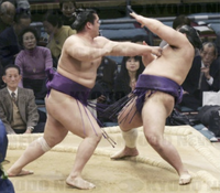 Tochinohana pushes out and defeats Katayama (c. 2005)