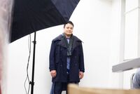 Takanofuji works as a model after retirement from sumo (c. 2016)