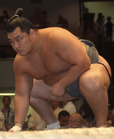 Wakakeisho prepares for his upcoming match (c. 2009)