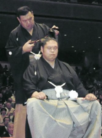 Tochinonada's retirement ceremony (c. 2012)