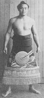 Tamahibiki with his kesho-mawashi