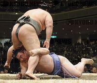 Masuraumi slaps down and defeats Kaiho (c. 2010)
