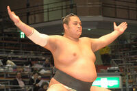 Takanofuji prepares for his upcoming match (c. 2006)