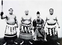 Tochigiyama's kanreki dohyo-iri in 1952