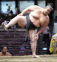 Okinofuji prepares for his upcoming match (c. 2023)
