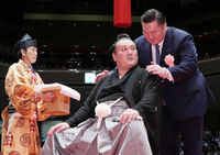Ikioi's retirement ceremony (c. 2023)