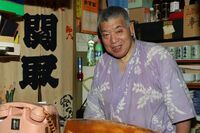 Ryumon after retirement in his restaurant, Sekitori