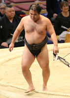 Satoyama after winning his final match (c. 2018)