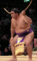 Musashifuji performs the bow-twirling ceremony (c. 2003)
