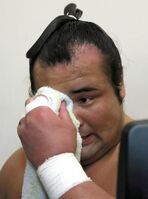 Wakanoshima emotional after ensuring Juryo promotion (c. 2014)