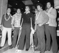 The Tongan rikishi return to Tonga after their dismissal (c. 1976)
