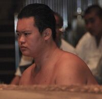 Manazuru waits for his upcoming match (c. 2007)