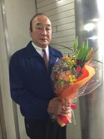 Tamanofuji after retirement as Kataonami Oyakata (c. 2013)
