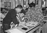 Masutoo learns calligraphy in sumo school (c. 2005)