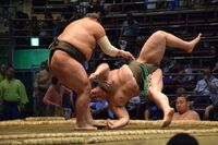 Kagamio throws and defeats Munakata (c. 2019)
