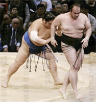 Tochinonada pushes out and defeats Roho (c. 2007)
