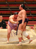 Kotoeko defeats future Yokozuna Terunofuji (c. 2020)