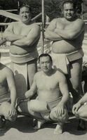 Shiratayama with Takamiyama and Kitanofuji