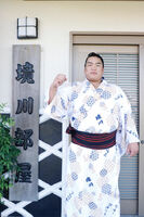 Hiradoumi after promotion to Juryo (c. 2021)