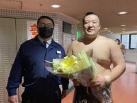 Tamakongo after wrestling his final match (c. 2022)