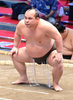 Sagatsukasa prepares for his upcoming match (c. 2021)