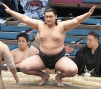 Kotokenryu prepares for his upcoming match (c. 2022)