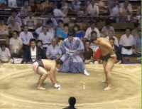 Kiyononada loses to future sekiwake Tochinowaka (c. 1986)