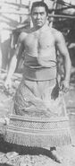 Hakunozan poses with his kesho-mawashi