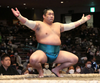 Kotoyusho prepares for his upcoming match (c. 2022)