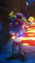 Player with Fizzie plushie in The Floor Is Lava Chaos Squad mission.