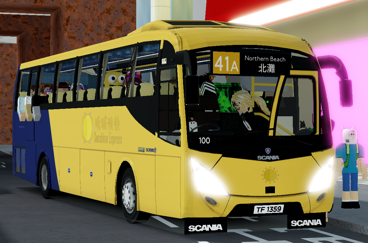 Scania K360ib Sunshine Islands Roblox Wiki Fandom - bus stop sign roblox