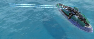 An Aeon Omen Class battleship has three high-powered Oblivion cannons (which each fire individually).