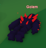A dead Corruption 3 Golem. Note the lack of the aura, and the fact it is lying facefirst on the ground.