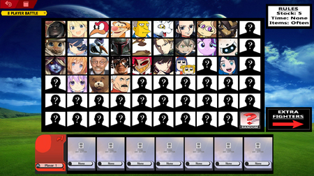 Character-Select Screen + DLC (Without any hidden characters unlocked)