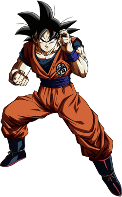 Son Goku Super Sayajin, attack position, full body