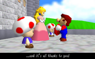 Peach 2 Toads Mario N64 ending 2