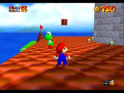Peach's Castle exterior Yoshi on the roof 2.jpg